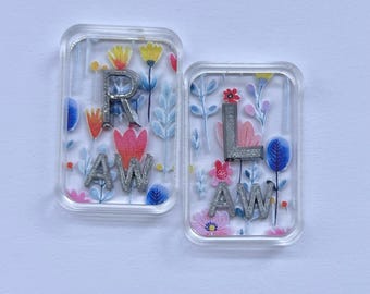 Acrylic Wildflowers Xray Marker Set-Floral Xray Markers-Radiology Tech-Xray Markers with Initials-Cute Xray Markers-Xray Student-Radiology