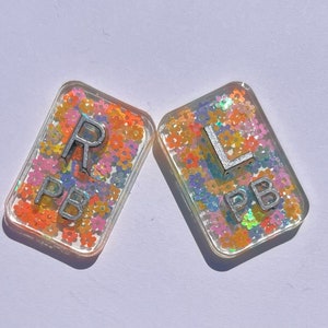 Acrylic Daisy Xray Marker Set-Holographic Glitter Xray Markers-Radiology Tech-Xray Markers with Initials-Cute Xray Markers