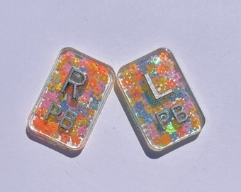 Acrylic Daisy Xray Marker Set-Holographic Glitter Xray Markers-Radiology Tech-Xray Markers with Initials-Cute Xray Markers