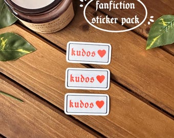 Kudos Sticker Pack: Fanfiction Reader Stickers