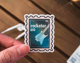 Rockstar AU Book Trope Sticker: Glossy Vinyl Fanfic, Kindle, laptop, AO3 Sticker