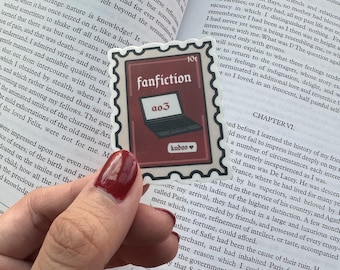 Fanfiction Stamp Sticker: Bookish, Kindle, fanfic, ao3 sticker