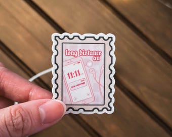 Long Distance AU Book Trope Sticker: Glossy Vinyl Fanfic, Kindle, laptop, AO3 Sticker