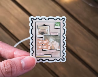 Found Family Book Trope Sticker: Glossy Vinyl Kindle, laptop, AO3 Sticker