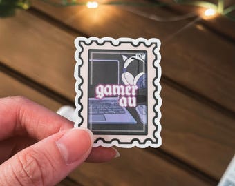 Gamer AU Book Trope Sticker: Glossy Vinyl Fanfic, Kindle, laptop, AO3 Sticker