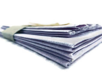 Handmade Paper Stationery Set - 5 count - Light Lavender with Flower Petal Inclusions