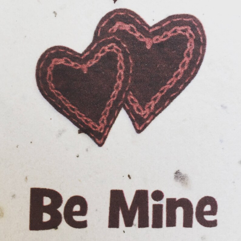 Heart Detail Be Mine Tree Free Handmade Paper Valentine Card