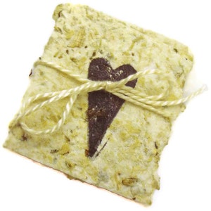 Carte di carta fatte a mano con semi di fiori selvatici in miniatura - Note d'amore