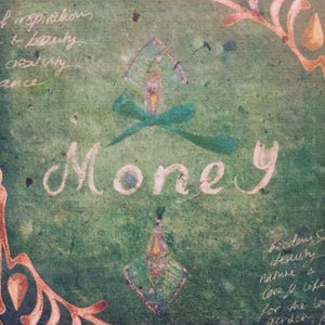 MONEY - Papers of Intention - handmade paper art full of intentions - to be burned or buried with attached prayer