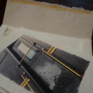 Handmade Paper ~ Tree Free Blank Card - &quot;Black Train&quot; ~ 4x6 Inch Art Card