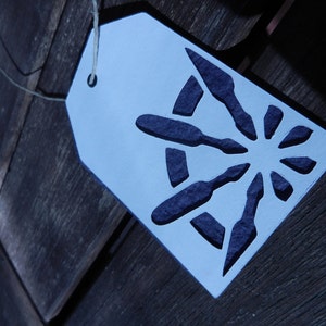 Wildflower Seeded Dark Purple Carta fatta a mano Carta regalo nautica Tag - 5 conteggio