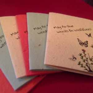 Wildflower Seeded Carta di carta fatta a mano - Che tutte le tue erbe in primavere siano fiori selvatici - vuoto all'interno