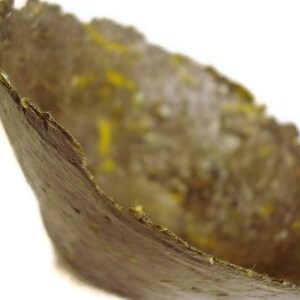 Cotton Fiber ~ Handmade Paper Bowl ~ Black w/ Recycled Yellow Pages - Small