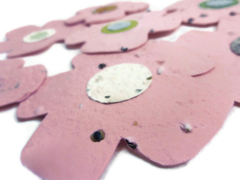 3 inch Handmade Paper Wildflower Seeded Paper Flower Favors 20 count