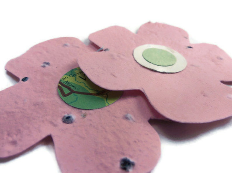 3 inch Handmade Paper Wildflower Seeded Paper Flower Favors 20 count