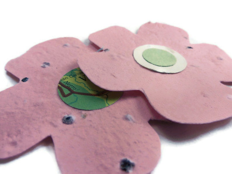 Wildflower Seeded Handmade Paper Flower Favors 20 count 3 inch image 2