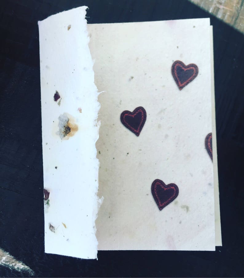 Heart Detail Be Mine Tree Free Handmade Paper Valentine Card