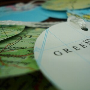 Vintage kaarttags - Set van 10 - Rond