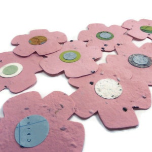 Wildflower Seeded Handmade Paper Flower Favors 20 count 3 inch image 1