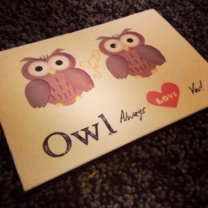 Eco-vriendelijk handgemaakt papier ~ Uil altijd love you card