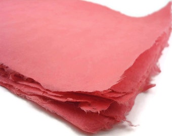 8.5x11 inches Handmade Paper - Crimson - 10 Sheets