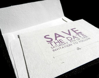 Wedding/Shower Save the Date Cards with Envelope - 20 -Sustainable, Earth-Friendly, Tree-Free Handmade Paper - Modern Lace