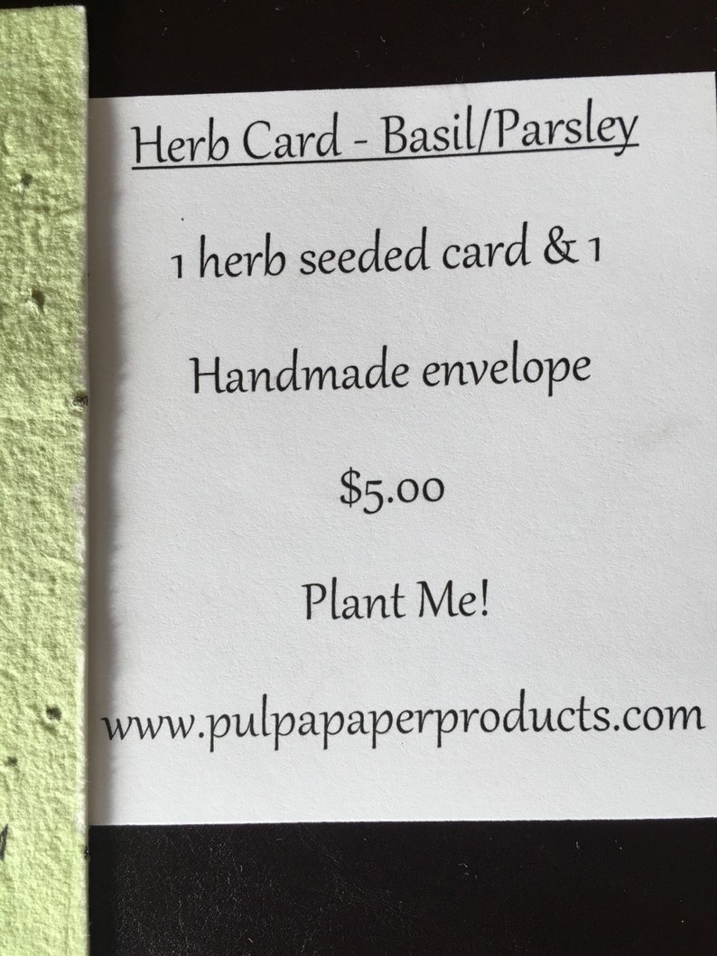 Basil Seeded Card Plant Me Etsy