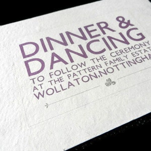 Wedding Reception Card Inserts - 20 - Sustainable, Earth-Friendly, Tree-Free Handmade Paper -Modern Lace