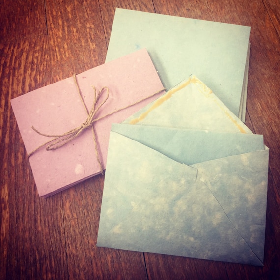 3x5 Inch Handmade Paper Envelope and and Set Set of 5 of One | Etsy