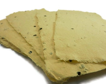 Yellow Handmade Seed Paper - 10 Sheets