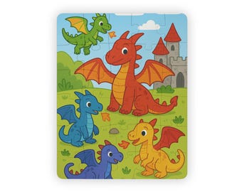 Bunter Drache Kinder Puzzle: Lustiges Lernspiel, Lernspielzeug