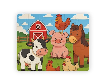 Casse-tête animaux de la ferme pour enfants : puzzle de 30 pièces, jouet éducatif