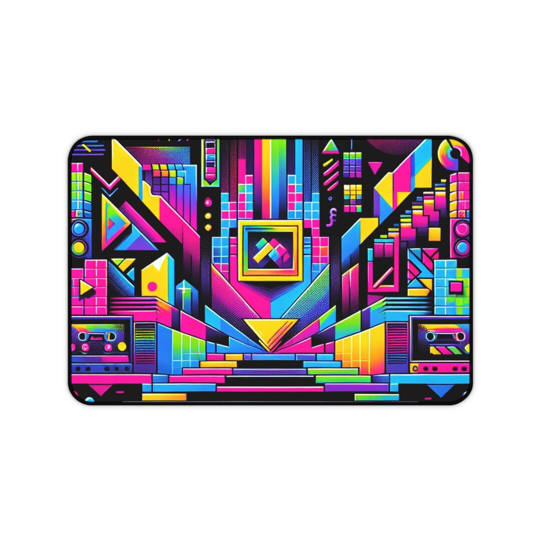Desk Mat, Retro 90s Gaming Style, Mouse Pad, Office Desk Accessories ...