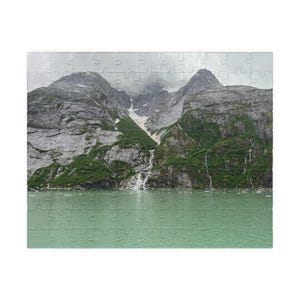 Alaska Mountain Puzzle –110, 252, 520, 1014-Piece Glacier Bay Landscape Jigsaw, Waterfall & Nature Puzzle Gift, Travel Inspired Photo Puzzle
