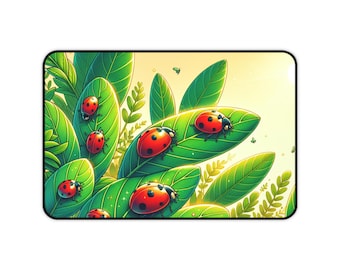 Alfombrilla de escritorio con forma de mariquita, decoración de oficina con diseño de escarabajo, almohadilla de escritorio de neopreno