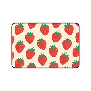 Desk Mat - Vibrant Strawberries Design, Fruit Lover Gift, Office Decor, Mouse Pad, Desk Accessory