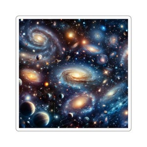 Space Kiss-Cut Stickers, Galaxy Sticker, Celestial Laptop Decals, Outer Space Planner Stickers, Universe Journal Sticker, Astronomy