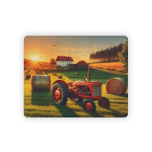 Kids&#39; Puzzle, Tractor Design, 30-Piece, Children&#39;s Game, Educational Toy, Farmhouse Theme, Gift for Kids
