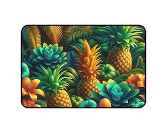 Tropical Pineapple Desk Mat, Vibrant Office Decor