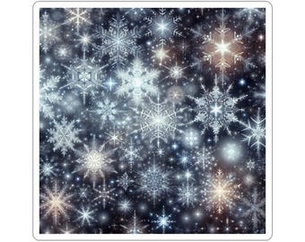 Festive Snowflake Stickers: Winter Holiday Scrapbooking, Journal Accessories