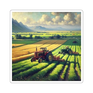 Tractor Kiss-Cut Sticker: Farmhouse Agriculture Decal