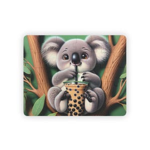 Kids&#39; Puzzle, 30-Piece - Koala holding boba tea. Fun Jigsaw for Children, Cute Animal Puzzle, Relaxing Activity, Gift for Kids, Educational