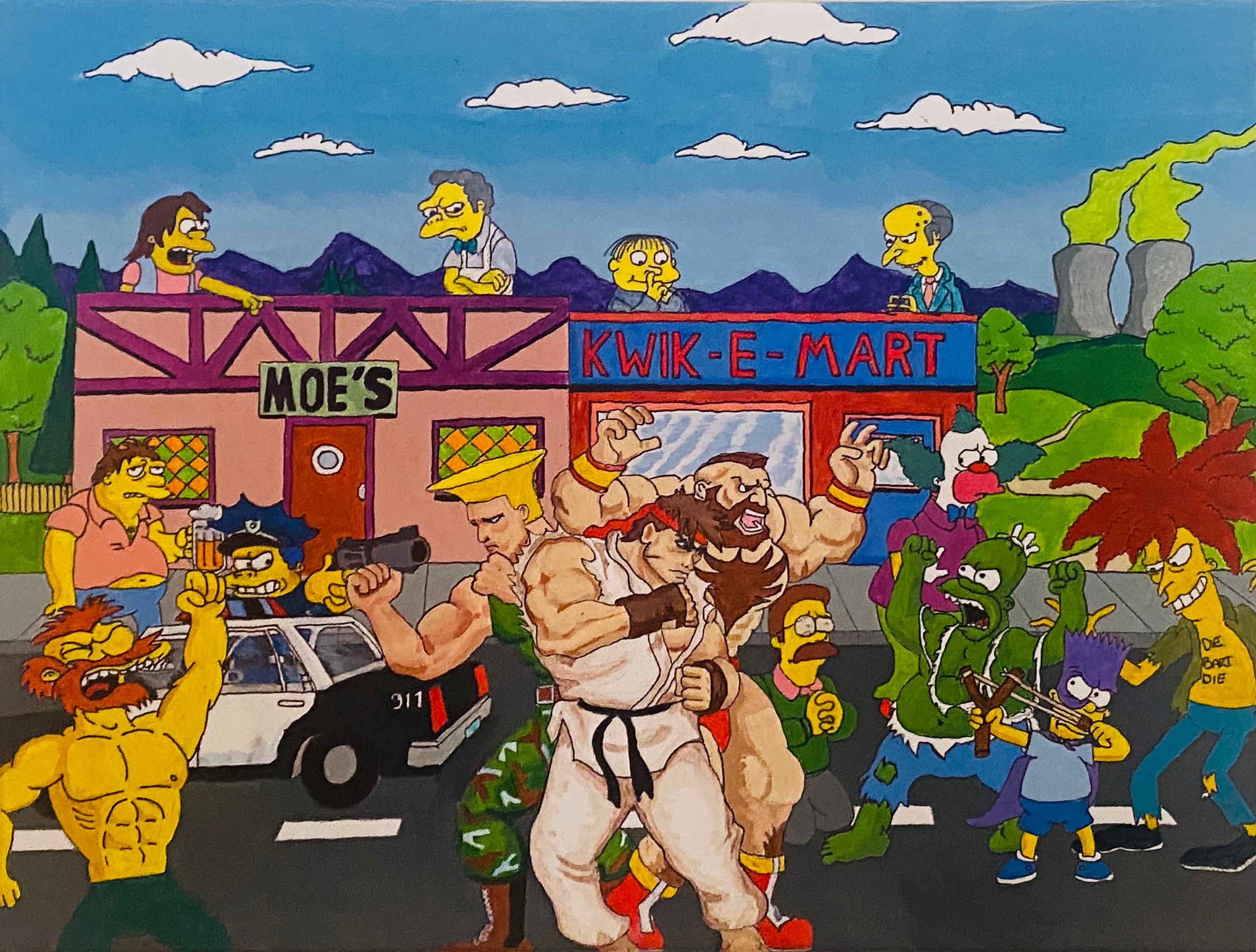 The Simpsons Verses Streetfighter - Etsy