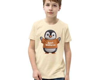 Penguin "Just Believe" Kids and Youth Cotton T-Shirt