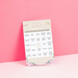 Bachelorette Ultimate Bingo & Drinking Party Game - Printable Template, Canva