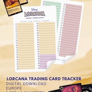 Suivi des Cartes Lorcana - Organisateur de Collection | 5 Chapitres | Téléchargement Numérique | A4 | Imprimable