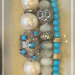 Pearl and Turquoise stackable bracelets