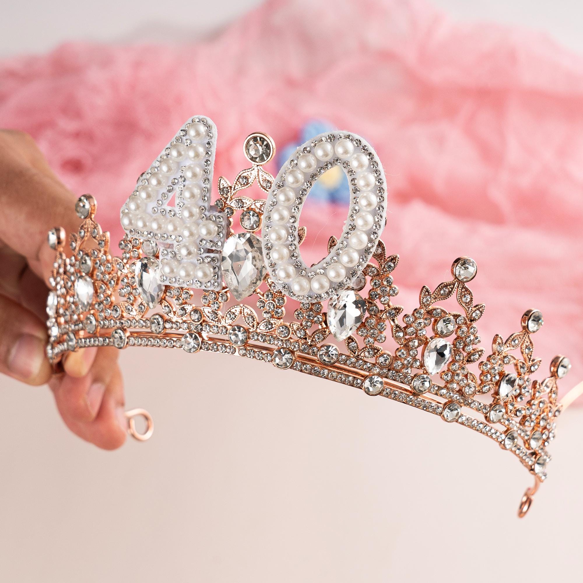 Kit Compleanno 60 Anni Donna Fascia Diadema 60 Compleanno Set Festa 60° Compleanno - Fascia E Diadema Oro Rosa - Per Donne Regalo Donna 60 Anni Bomboniere Matrimonio