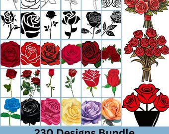 Rose Svg, Png Bundle, Roses Clipart, Rose Cut File, ROSE SVG Bundle, ROSES Svg Bundle, Rose Clipart Bundle, Rose Svg cut files, rose bundle