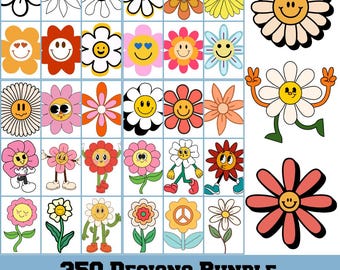 Retro blomma SVG, Boho Hippie SVG, Hippieblommor svg, Retro Groovy Flower svg, Retro blommor png, Retro blommor svg, Boho Flower Svg, Retro